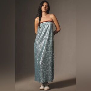 NWT! Anthropologie Sunday in Brooklyn Strapless Sequin Midi Dress  🎨